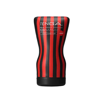 Masturbator Soft Tube Strong with red and black striped design for personalized male pleasure experience.