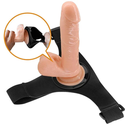 Adjustable Tom Harness with Dildo 7.4 featuring realistic design and secure fit for versatile usage.