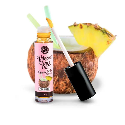 Lip Gloss Vibrant Kiss Piña Colada Flavor with tropical coconut and pineapple