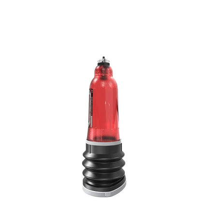 Penis Pump Hydromax5 Red for enhanced length and girth, suitable for men with erections from 7.5 to 13 cm, 92% coverage.