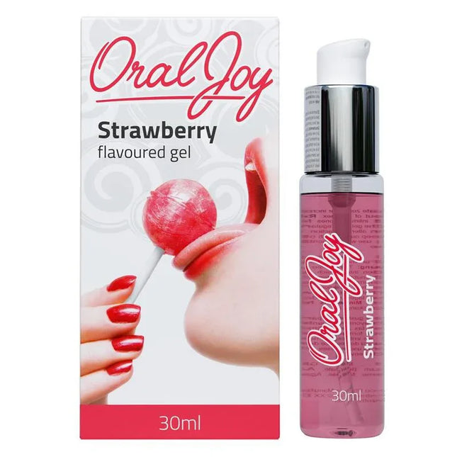 Oral Gel Strawberry Oral Joy 30 ml enhancing pleasure with strawberry flavor in a 30 ml bottle.