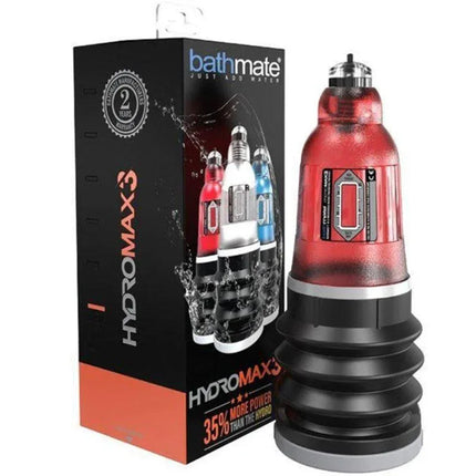 Penis Pump Hydromax3 Red in packaging for enhancing erection strength and endurance