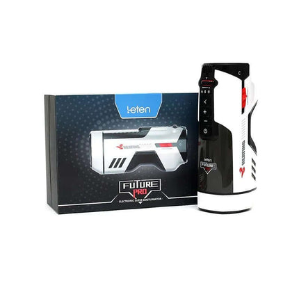 Masturbator Future Pro Super Masturbator with dual sleeves and 7 programs for intense, precise experience, shown with packaging.