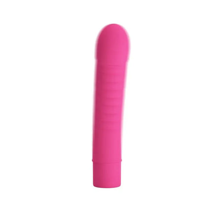 Vibe Mick Silicone Pink vibrator with 10 functions, 13 cm length, 2.7 cm diameter, waterproof for versatile use.