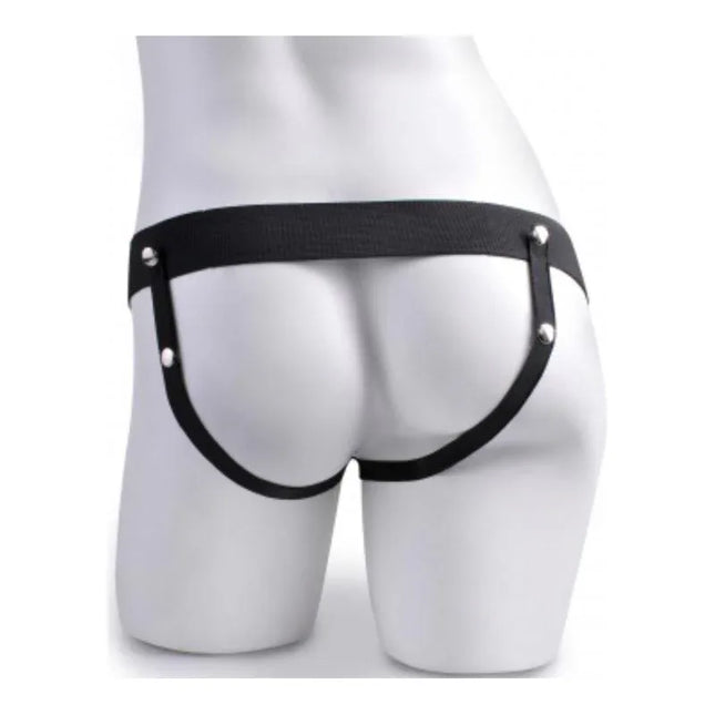 Elastic Strap-On with 7 Hollow Dildo 10 Functions Remote Control USB harness back view