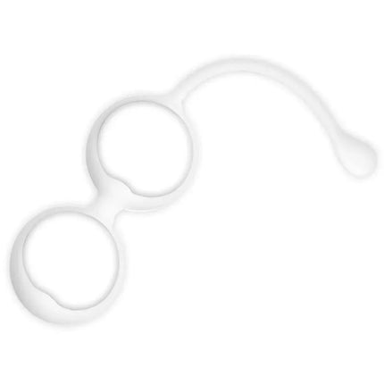 Kit 4 Kegel Balls Silicone pelvic floor exerciser, ergonomic white design for progressive strength training.