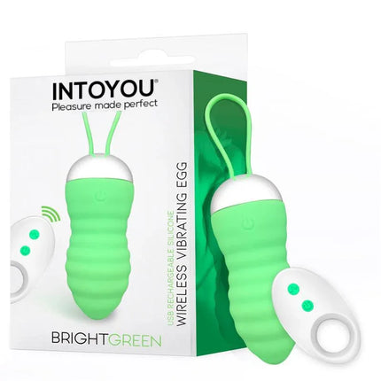 Brightgreen Vibrating Egg Remote Control USB Silicone in packaging with remote