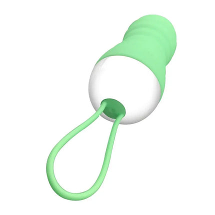 Brightgreen Vibrating Egg Remote Control USB Silicone with green silicone finish and loop design, perfect for intimate pleasure and versatility.