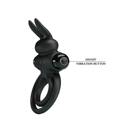 Vibrating Ring Vibrant Penis Ring III with bunny-shaped clitoral stimulator and dual rings for enhanced couple pleasure.