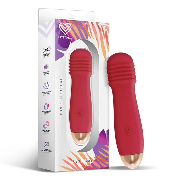 Nesta Stimulator 10 Speeds Rust Red, compact design, boxed for easy pleasure, ergonomic grip for versatile use.