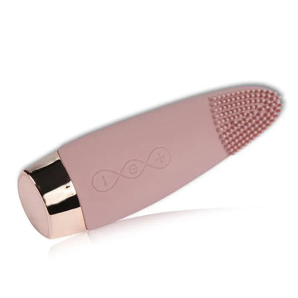 Stimulator Silicone USB Yin with 10 vibration functions and textured tip, rechargeable, waterproof, in pink, showcasing versatility.
