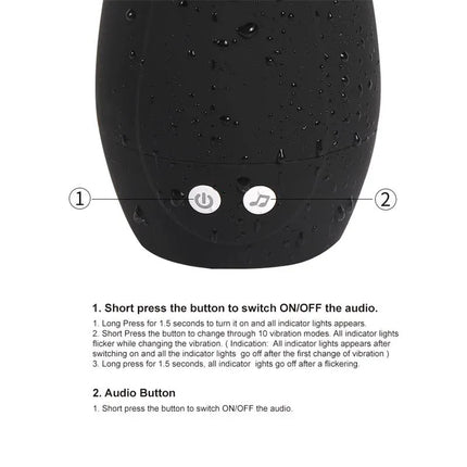 Close-up of Vibrating Masturbator USB Tiny Man controls with instructions