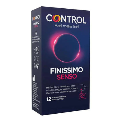 Finissimo Senso 12 Uds ultra-thin condoms for enhanced sensitivity 0.06 mm thickness Control brand packaging