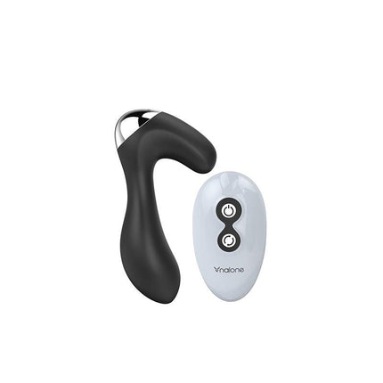 Postatic Masager Prop Black handheld massager with wireless remote control for intimate wellness and multi-zone stimulation.