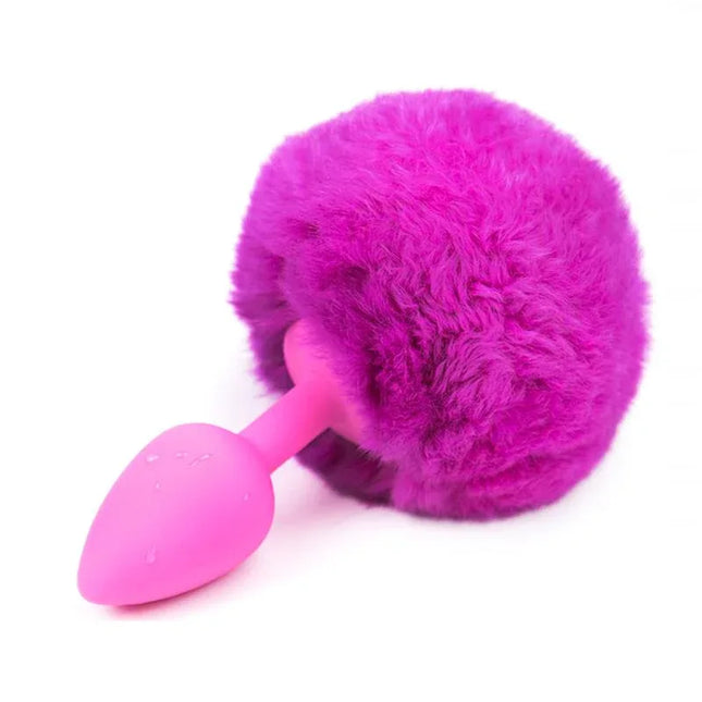 Butt Plug with Pompon Purple Size S - high-quality anal accessory with playful design for beginners.