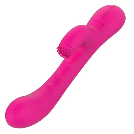 Vibe Idol Fuchsia premium vibrator with clitoral stimulator, rotation function, and warming feature for enhanced pleasure.