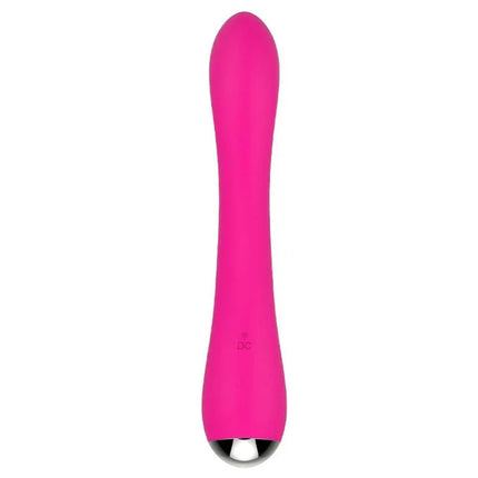 Vibe Idol Fuchsia vibrator with 7 vibration functions, clitoral stimulator, and heat feature; sleek design for enhanced pleasure.