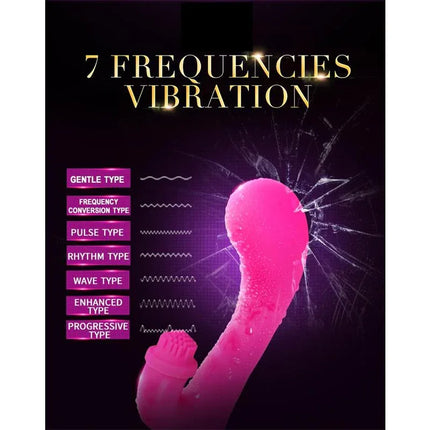 Vibe Idol Fuchsia premium vibrator with 7 vibration functions and clitoral stimulator for modern pleasure.