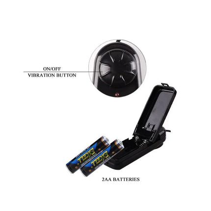 Battery compartment and on/off button for Hollow Strap-on with Vibration 15.5 x 4.2 cm Flesh