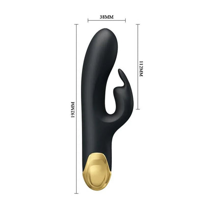 Vibe Double Pleasure 19.2 cm silicone vibrator with gold accent, 19.2 cm length, elegant design for refined pleasure.