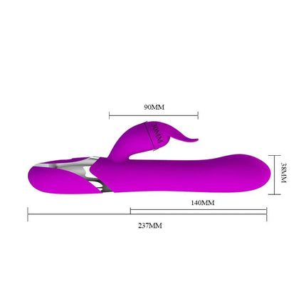 Vibe Neil Inflatable Function 23.7 cm vibrator with triple stimulator and G-spot targeting features displayed in purple color