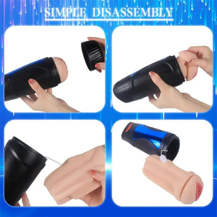 Steps showing simple disassembly of the Male Masturbator Pussy with Moans Renee for easy cleaning and maintenance.