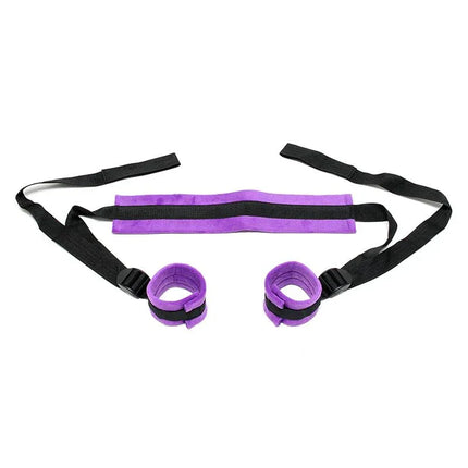 Enhancer Set Adjustable Purple with collar and wrist straps, designed for comfortable restraint play. Made from 100% nylon with soft padding.