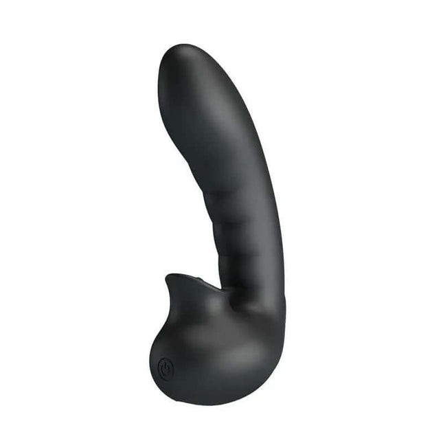 Hobgoblin Vibrating Finger Sleeve & Stimulating Tongue in black silicone, designed for enhanced pleasure and easy control during use.