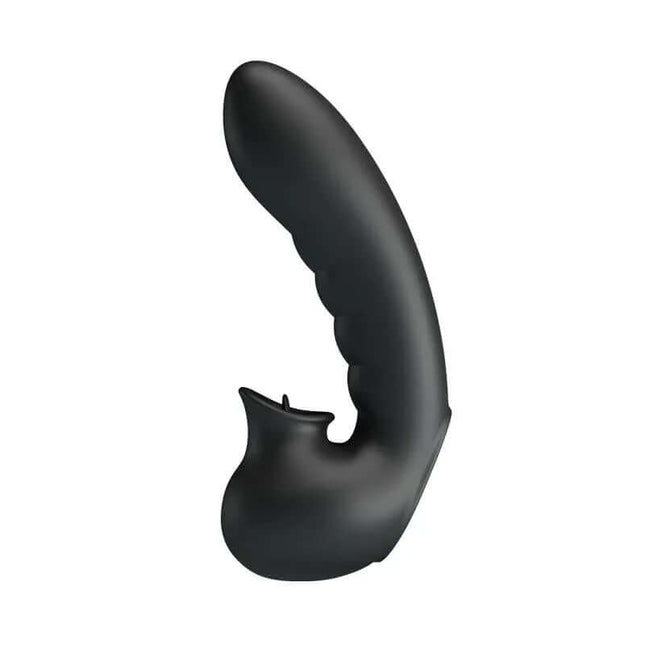 Hobgoblin Vibrating Finger Sleeve & Stimulating Tongue in sleek black silicone for enhanced pleasure and sensual play.