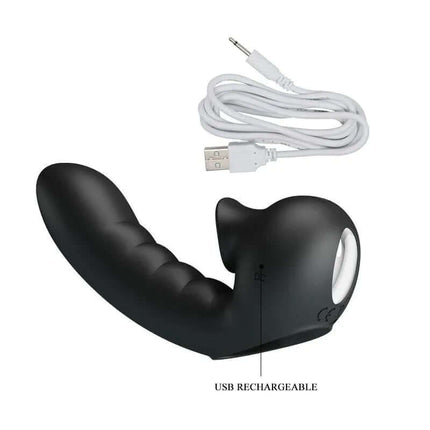 Hobgoblin Vibrating Finger Sleeve & Stimulating Tongue with USB charger, featuring a smooth silicone design for enhanced pleasure.