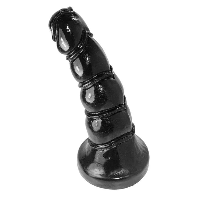 Dildo Gabo 25 cm, vinyl, black, ridged design for enhanced pleasure.
