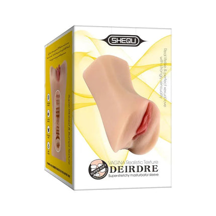 Male Masturbator Vagina Deirdre Skin packaging featuring realistic texture and ergonomic design for immersive pleasure experience.