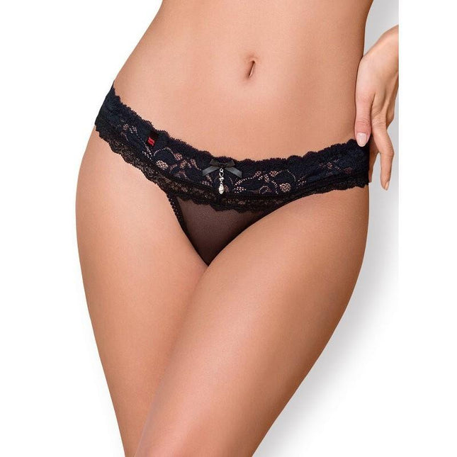 866-PAN-1 Panties XXL by Obsessive in black lace, elegant lingerie for everyday wear, size XXL for perfect fit and comfort.
