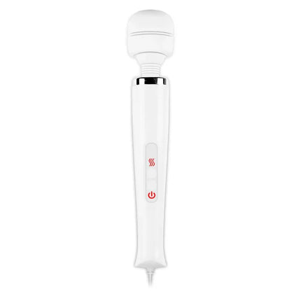 Wanda Wired Wand Massager White with rounded silicone head and sturdy body for intense vibrations.