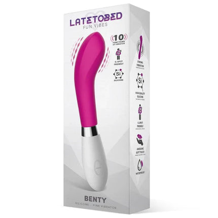 Benty Vibe Silicone Pink vibrator with ergonomic handle and 10 vibration functions