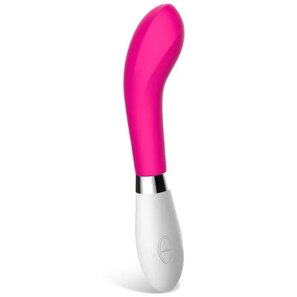 Benty Vibe Silicone Pink vibrator with ergonomic handle and rounded tip for G-spot stimulation, featuring 10 customizable vibration functions.