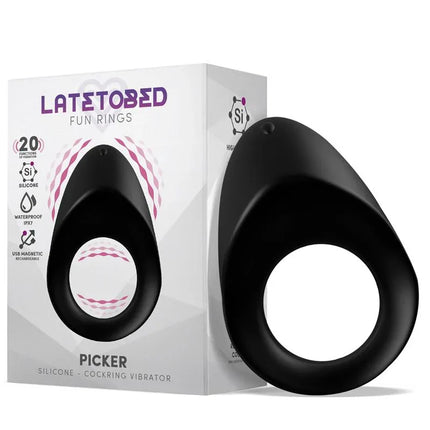 Picker Silicone Couple Cockring with packaging, premium vibrating ring for enhanced pleasure, featuring clitoral stimulator and silicone design.