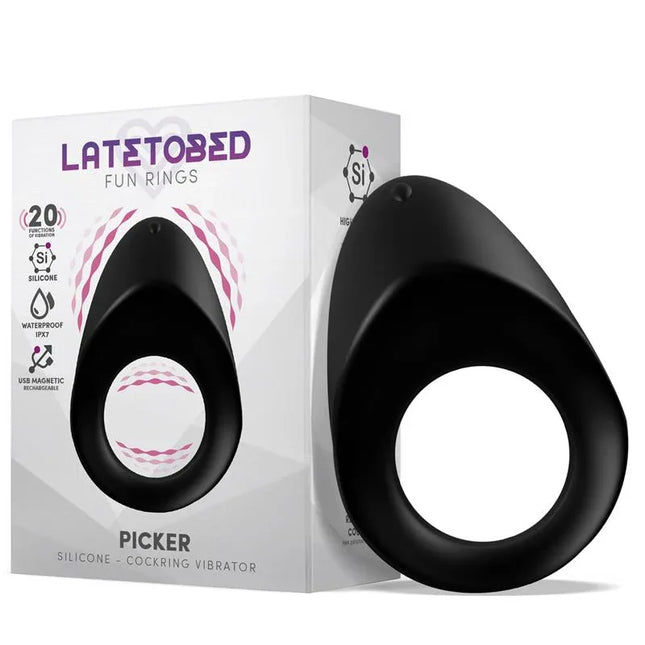 Picker Silicone Couple Cockring with packaging, premium vibrating ring for enhanced pleasure, featuring clitoral stimulator and silicone design.