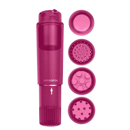 Heady Stimulator Multi-Head Purple with four interchangeable heads displayed