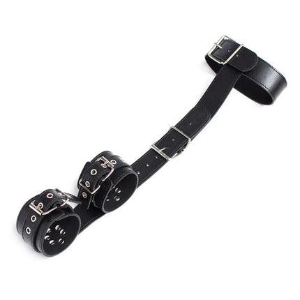 Collar with Restraints Adjustable Black for secure and comfortable control in dominance play.