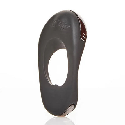 Atom Plus Virbrating Penis Ring and Perianal Stimulator Black in ergonomic design for intimate pleasure enhancement.