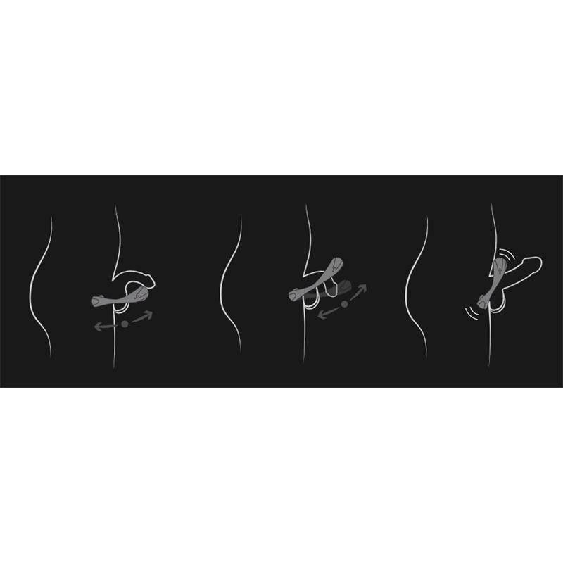 Atom Plus Virbrating Penis Ring and Perianal Stimulator Black