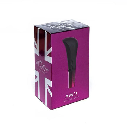 Stimulator Amo Black packaging for powerful pleasure with premium silicone