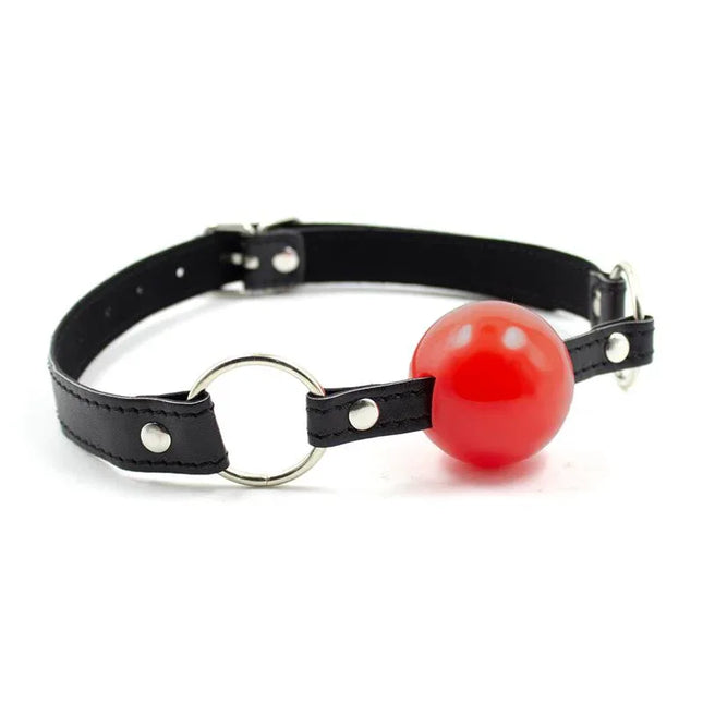Ball Gag Black/Red with adjustable strap and smooth matte red ball from Latetobed BDSM Line.