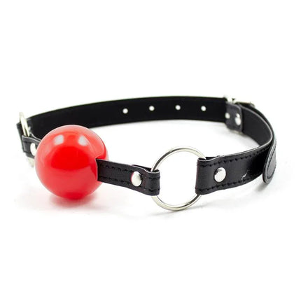 Ball Gag Black/Red with adjustable strap and smooth matte red ball from Latetobed BDSM line