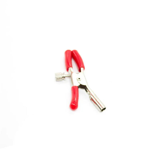 Metal Single Nipple Clamp Red with sturdy construction and bold finish