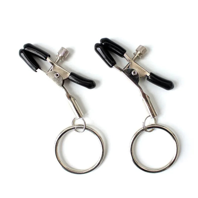 Nipple Clamp with O Ring Metal from Latetobed BDSM Line featuring durable adjustable clamps for enhanced play.