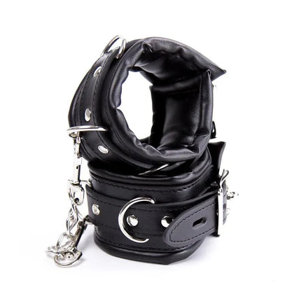 Ankle Cuffs Black with metal chain from Latetobed BDSM Line, premium restraint accessory for secure and stylish play.