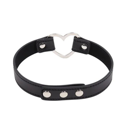Collar with Heart Shaped Hoop Adjustable 41,5 cm Black; stylish black collar features a heart-shaped hoop and adjustable fit from Latetobed collection.
