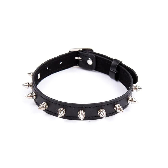 Collar with Spikes Adjustable 43 cm Black from Latetobed BDSM Line for edgy and confident style.